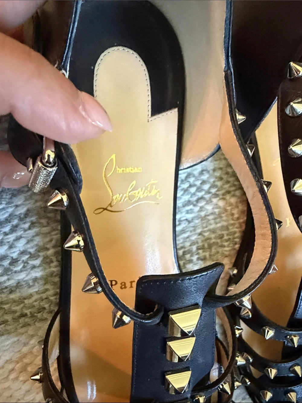 Louboutin Loubiclou Stud Gladiator Sandal